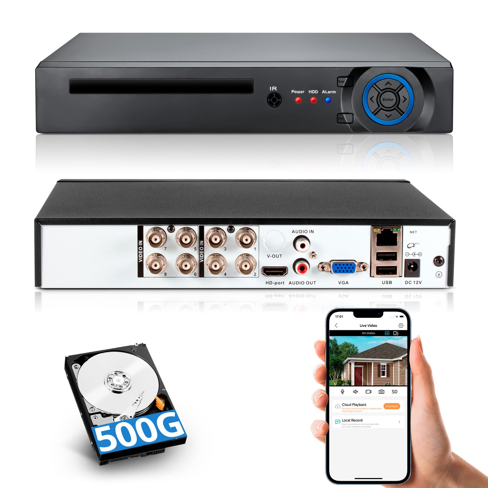 Amazon.com : Fuers H.265+ 5MP 8 Channel CCTV DVR Recorder with